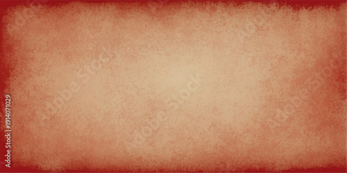 Vintage red christmas background with a grunge frame and old paper texture on a painted wall pattern backdrop for antique art design