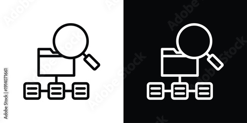 Data Classification Icon Sheet Black And White