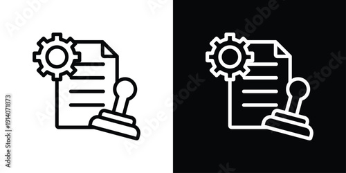 Data Governance Icon Sheet Black And White