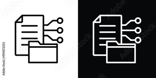 Data Transformation Icon Sheet Black And White