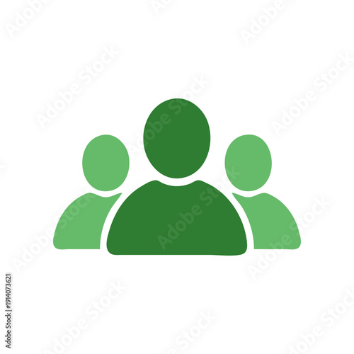 Minimal user group icon with multiple silhouettes representing team, community, and collaboration. Ideal for social apps, admin dashboards, HR systems, business platforms, and modern flat vector desig
