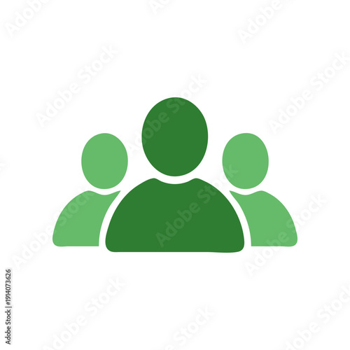 Minimal user group icon with multiple silhouettes representing team, community, and collaboration. Ideal for social apps, admin dashboards, HR systems, business platforms, and modern flat vector desig
