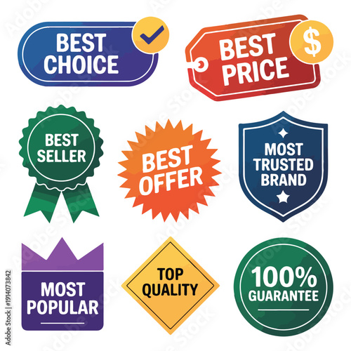 Best Seller, Best Price & Guarantee Badge Collection