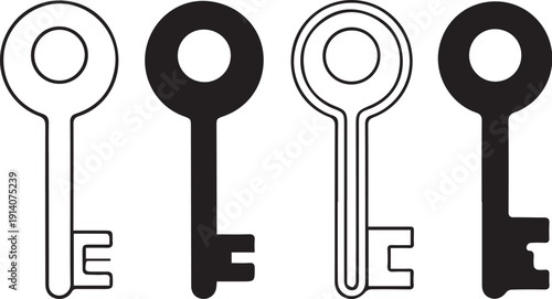 Key icon set. Key vector icon. Key symbol