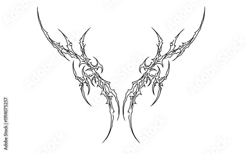 Cybersigilism tattoo design for body