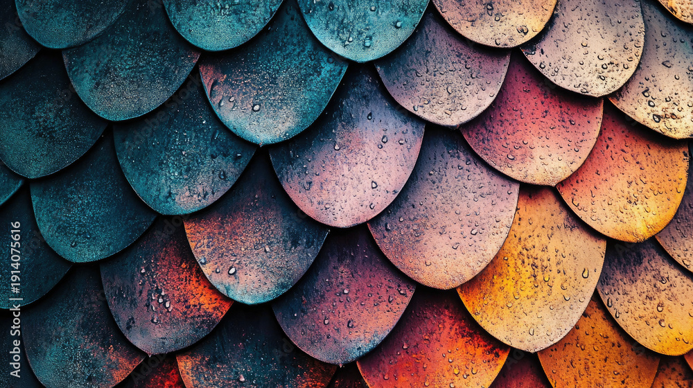 custom made wallpaper toronto digitalColorful dragon scale pattern, with an alluring, textured appearance. The scale design is made of varied hues, which add depth and visual appeal.  AI Generative