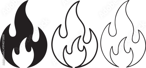 Fire icon set. fire vector icon