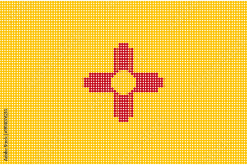 Flag of New Mexico pixel art of dots
