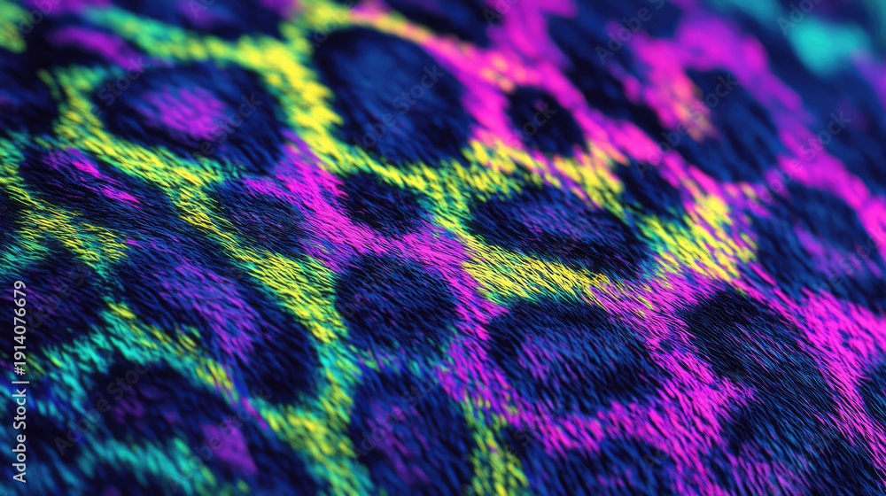 custom made wallpaper toronto digitalA close-up view of vibrant neon-colored leopard print, showcasing a kaleidoscope of vivid hues. The playful combination of colours and textures AI Generative