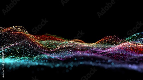 Wallpaper Mural Abstract colorful particle wave digital art background Torontodigital.ca