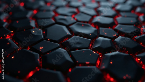 Wallpaper Mural Macro 3D Rendering of Scorched Earth Pattern with Intense Red Lava Glow Torontodigital.ca