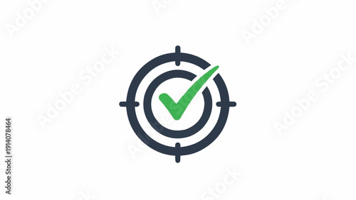 Green checkmark in a target symbol.