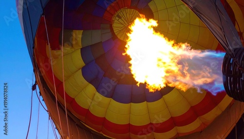 Fiery Ascent - A Close-Up of a Hot Air Balloons Burner in Action.