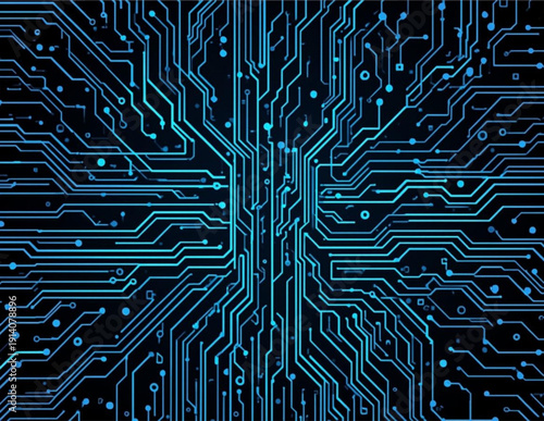 Modern blue circuit board technology background