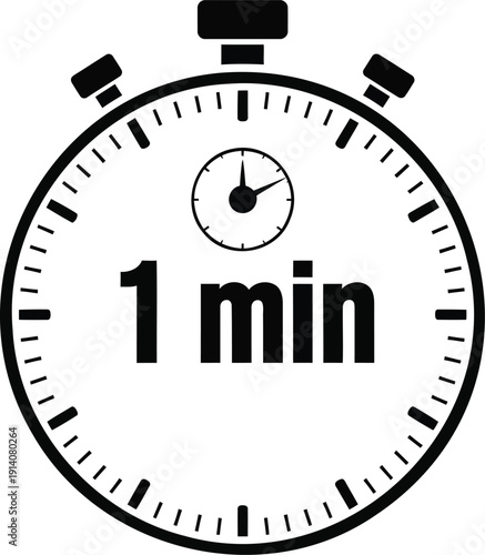 One Minute Stopwatch Line Icon