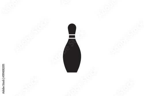 Bowling pin black isolated on white background bowling pin game entertainment competition sport activity simple icon or logo element