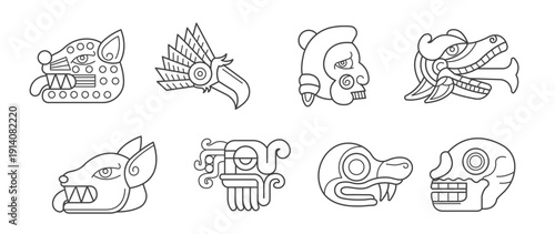 quetzalcoatl symbol vector 