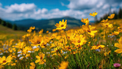 yellow flowers in the field
