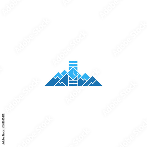 Wristwatch mountain peak logo design.
