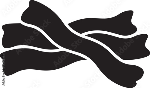 Six black silhouette glasses filled with liquid, simple vector illustration for beverages and drinks