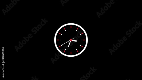 Wallpaper Mural Time lapse of spinning clock animation in 12 Hour.Seamless motion animated footage.Time concept on black background. Time concept. Alpha channel. Torontodigital.ca
