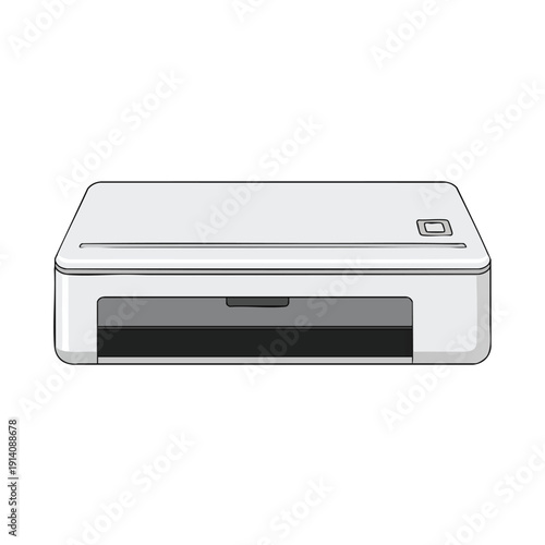 Simple Line Illustration of a Printer Device