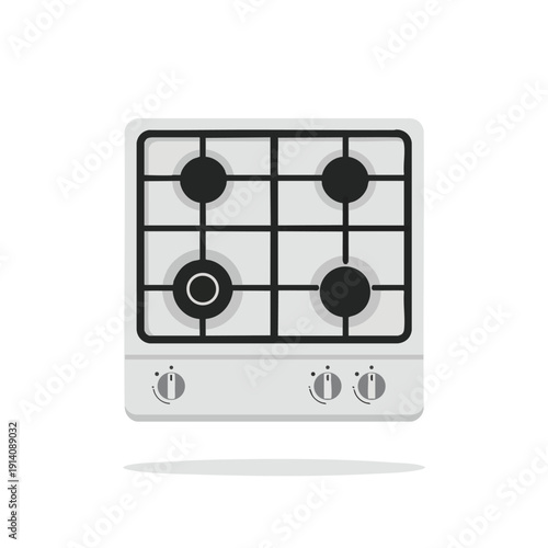 White Gas Stove with Four Burners