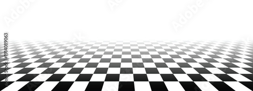 black and white checkerboard floor in perspective fading 
