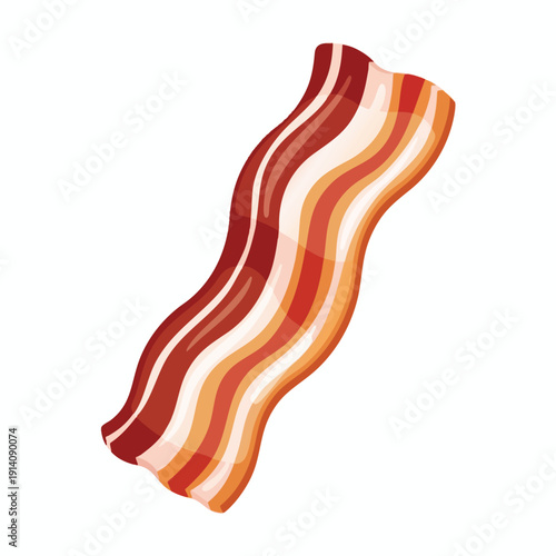 Strip of Crispy Cooked Bacon Illustration