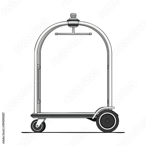 Luggage Cart Illustration
