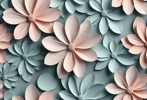 Wallpaper Mural Soft pink cherry blossom floral seamless pattern background for spring design wallpaper fabric texture Torontodigital.ca