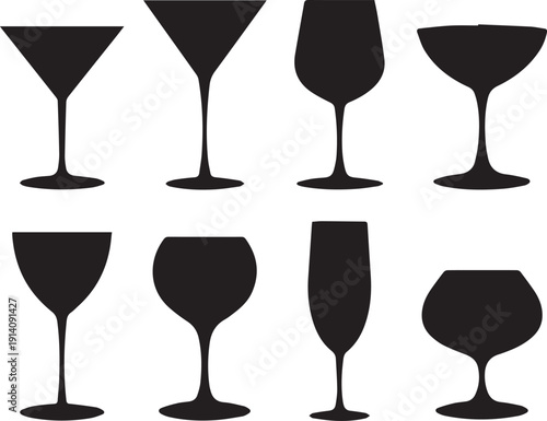 Collection of Waffle Icons in Black and White, Vector Graphics