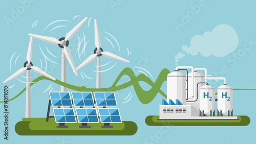 Renewable Energy Wind Turbines Solar Panels.