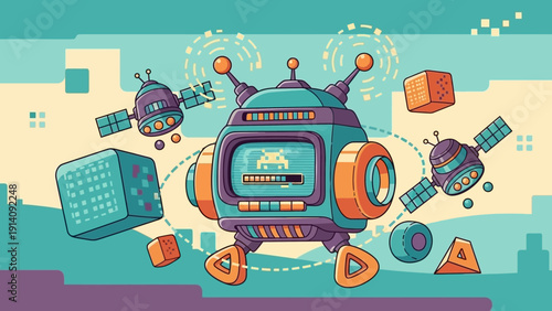 Robot Computer Machine Learning Artificial Intelligence.