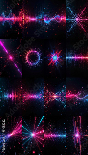 Wallpaper Mural Collection of digital interferences against black background for overlays Torontodigital.ca