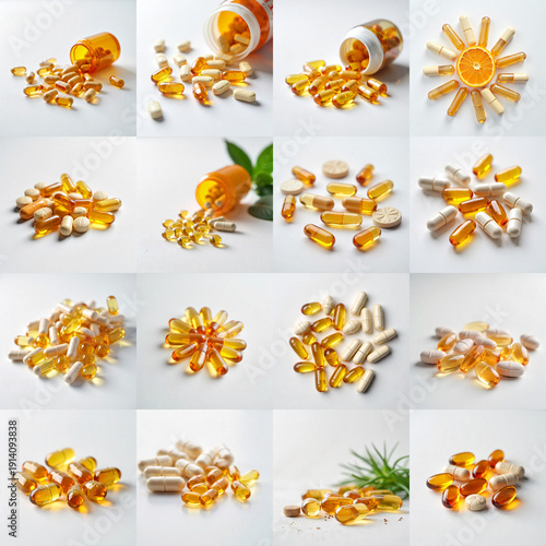 Wallpaper Mural Collection of natural remedies against white background Torontodigital.ca