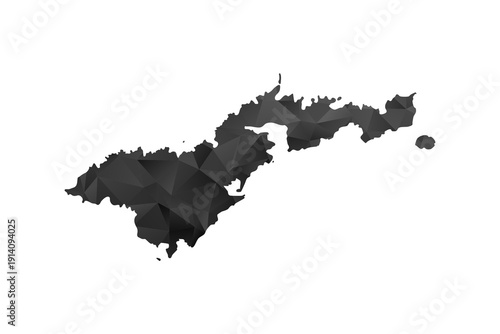 American Samoa Map - Polygon Style Vector Illustration in Black and Gray Gradient, Low Poly Geometric Design, Isolated on White Background for Infographics and Education.