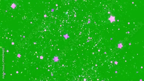 Cute Magical Sparkle Burst on Green Screen Seamless Loop