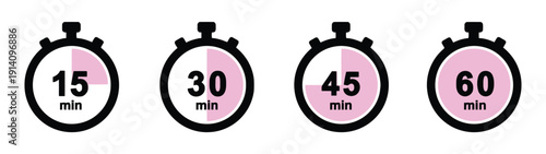 Stopwatch icons with time durations