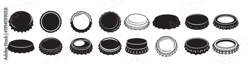 beer bottle cap silhouette white background