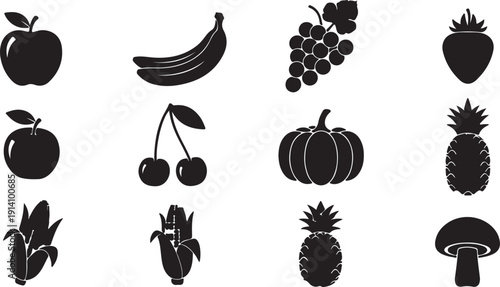Hand holding apple with pulse line, nutrition and health icon silhouette, vector EPS