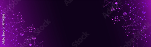 Abstract Purple Network Connection  Technology Banner Background