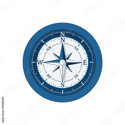 Classic Blue Navigation Compass for Outdoor Adventure and Exploration