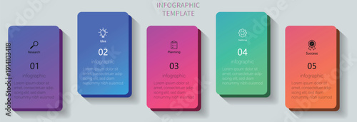 Steps business data visualization timeline process infographic template design with icons. Creative concept for infographic. Can be used for process diagram, presentations.  