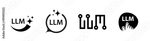 Large language model icon on white background