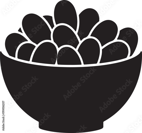 Dates in a bowl: A monochrome view of a deep bowl filled to the brim with plump, delicious dates, offering a simple and elegant perspective on a popular treat.