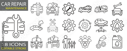 Car Repair and Maintenance Icons Collection