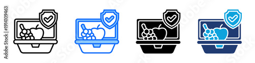 Food Security Icon Set Multi Style Vector Illustration