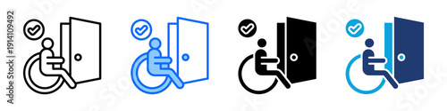 Accessibility Icon Set Multi Style Vector Illustration