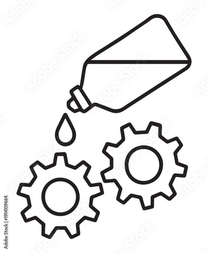 Gear Lubrication with Oil Can Icon